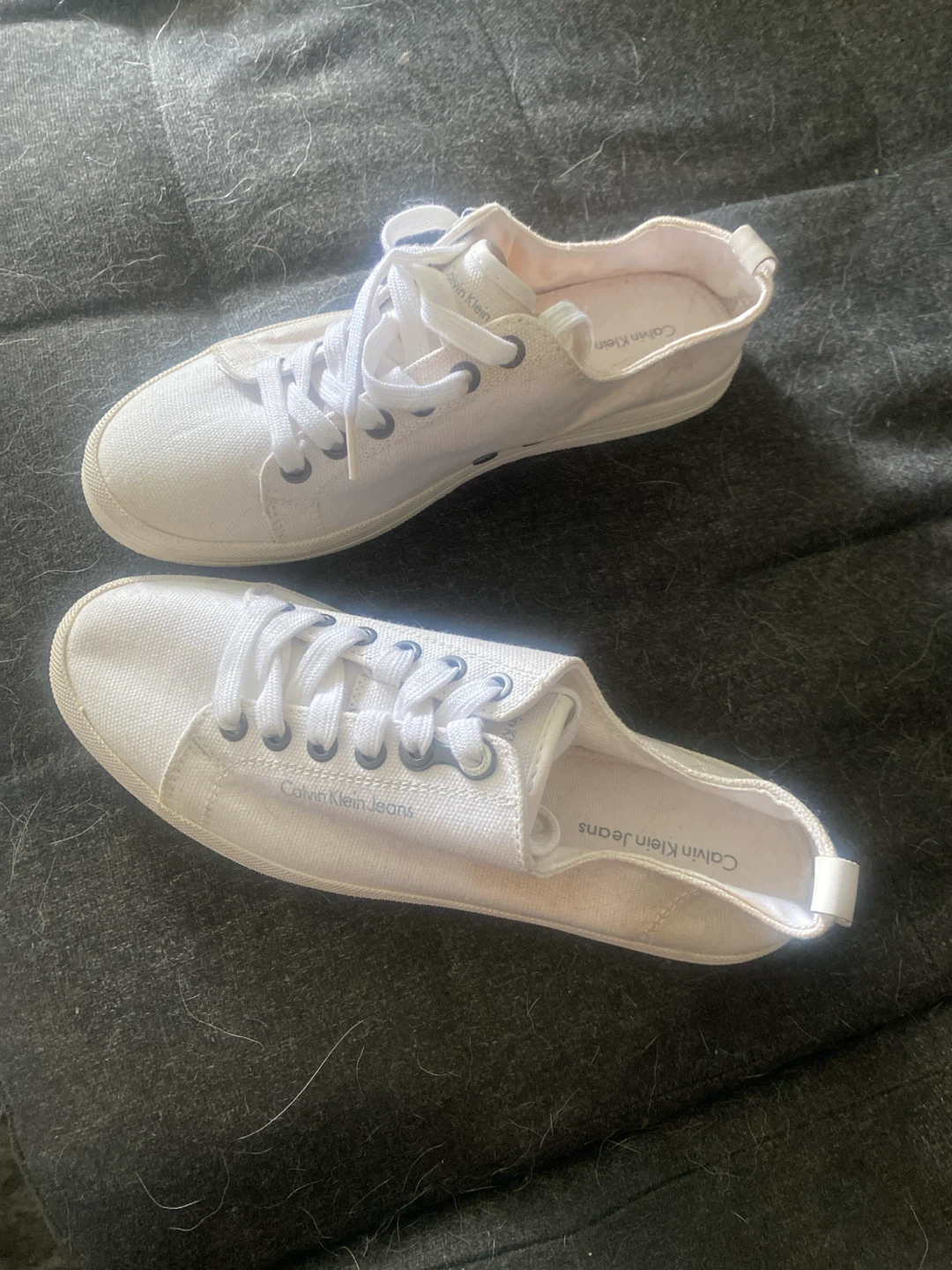 Calvin Klein Jeans White Canvas Sneakers