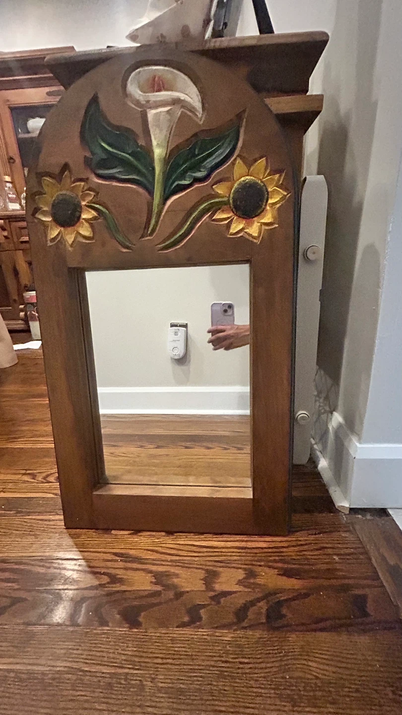 Authentic Handcrafted Mexican Wooden Mirror - photo 4