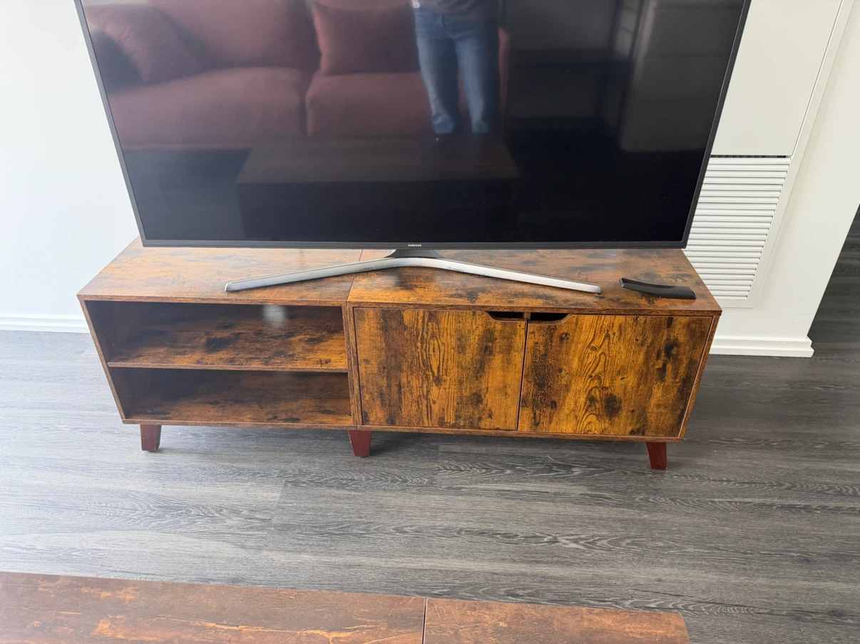Samsung 55" TV with Rustic Wood TV Stand