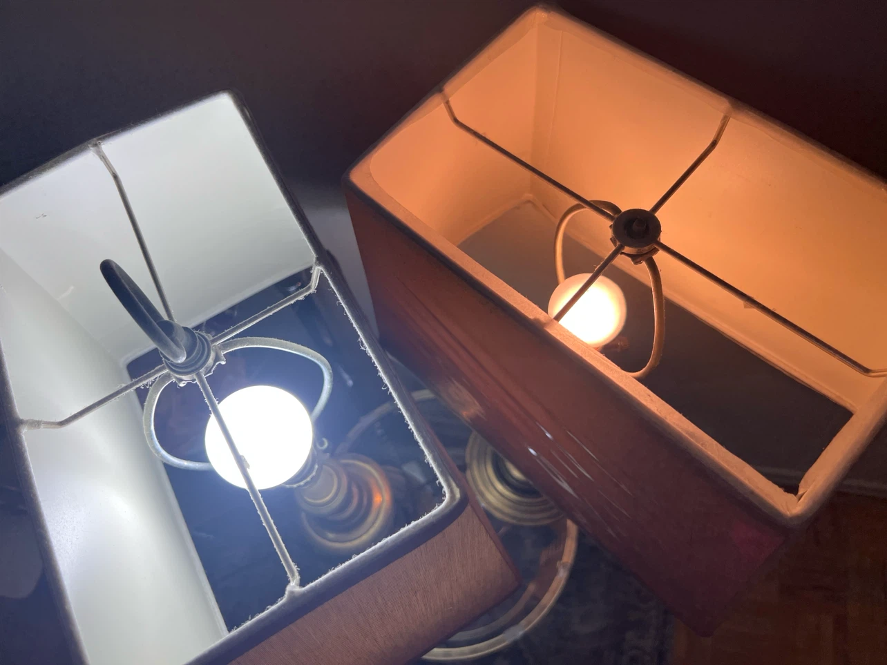 Pair of vintage brass table lamps - photo 4