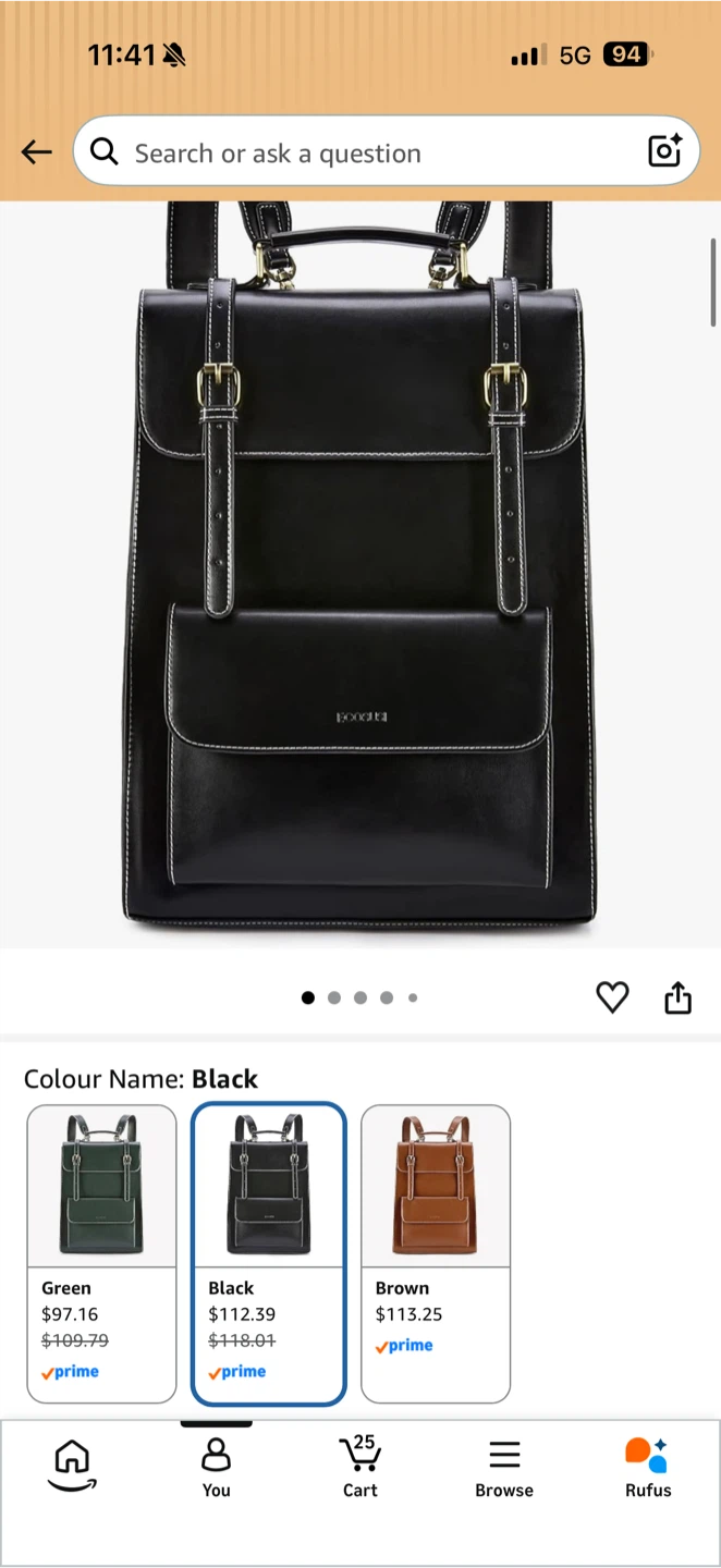 ECOSUSI Black Vintage Laptop Backpack / Briefcase - photo 2