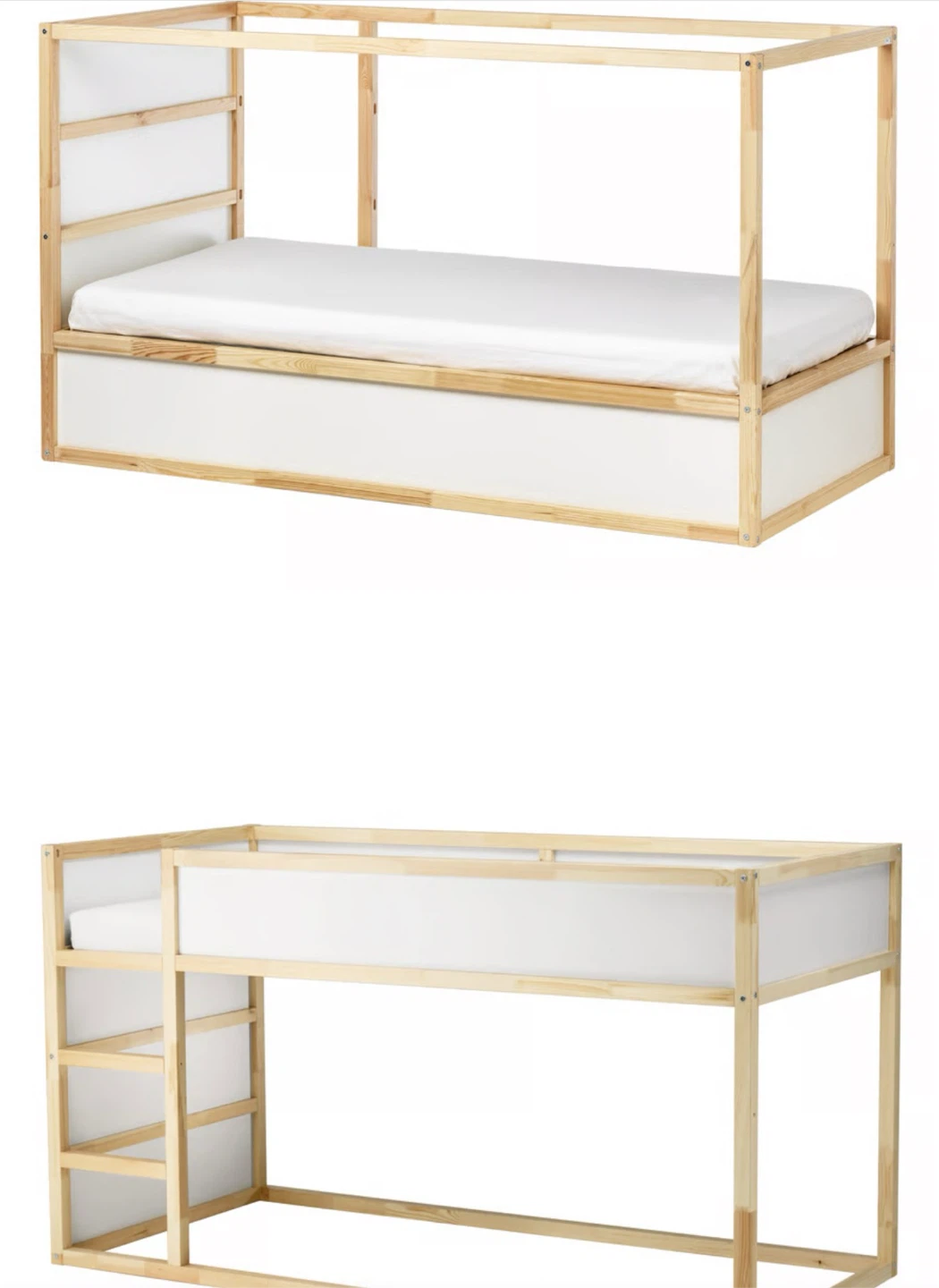 IKEA VITVAL Loft Bed Frame with Slats - White/Pine - photo 2
