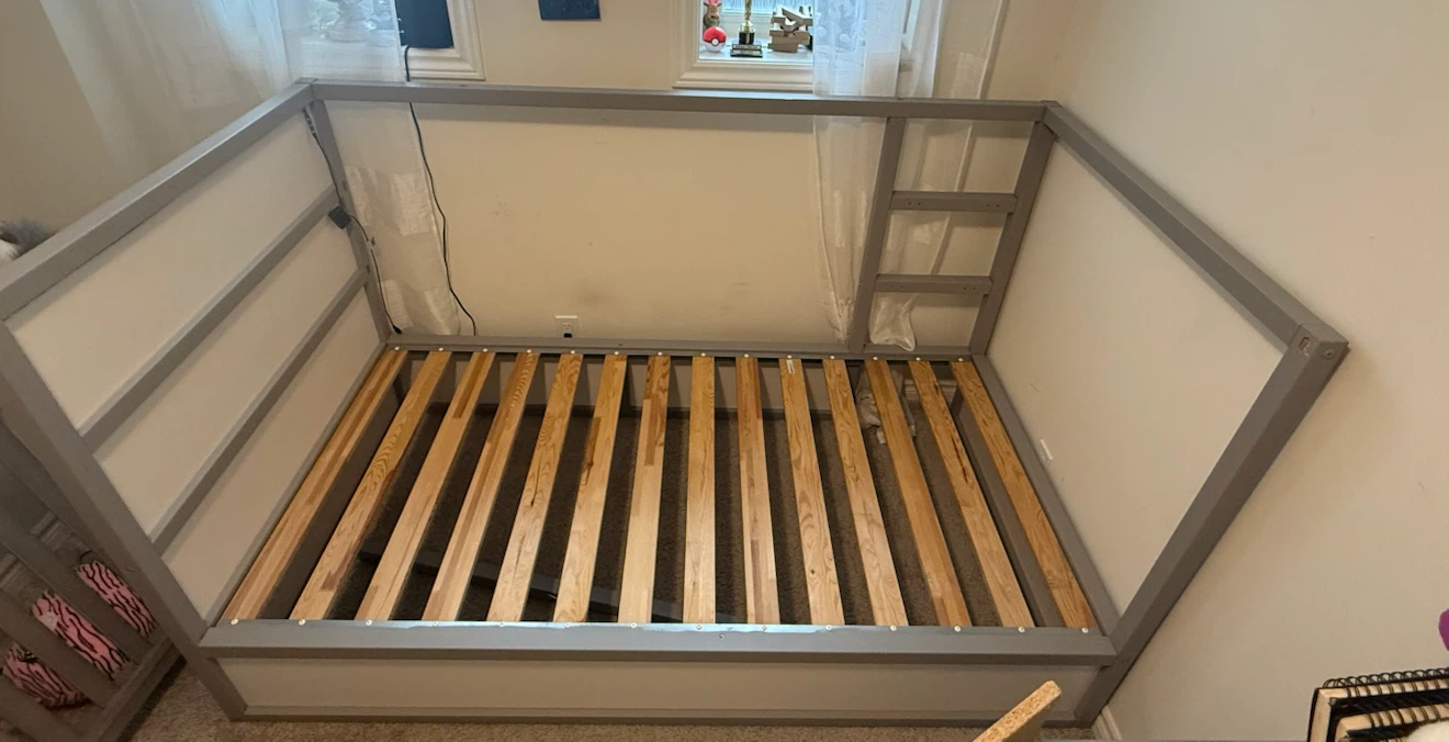 IKEA VITVAL Loft Bed Frame with Slats - White/Pine - photo 4
