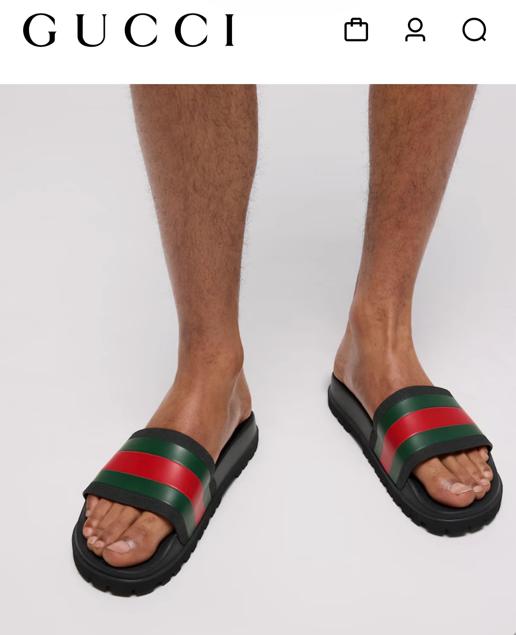 GUCCI Slides - Black/Red/Green Stripe - photo 2