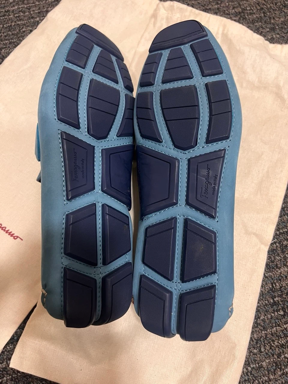Salvatore Ferragamo Blue Suede Loafers - photo 5