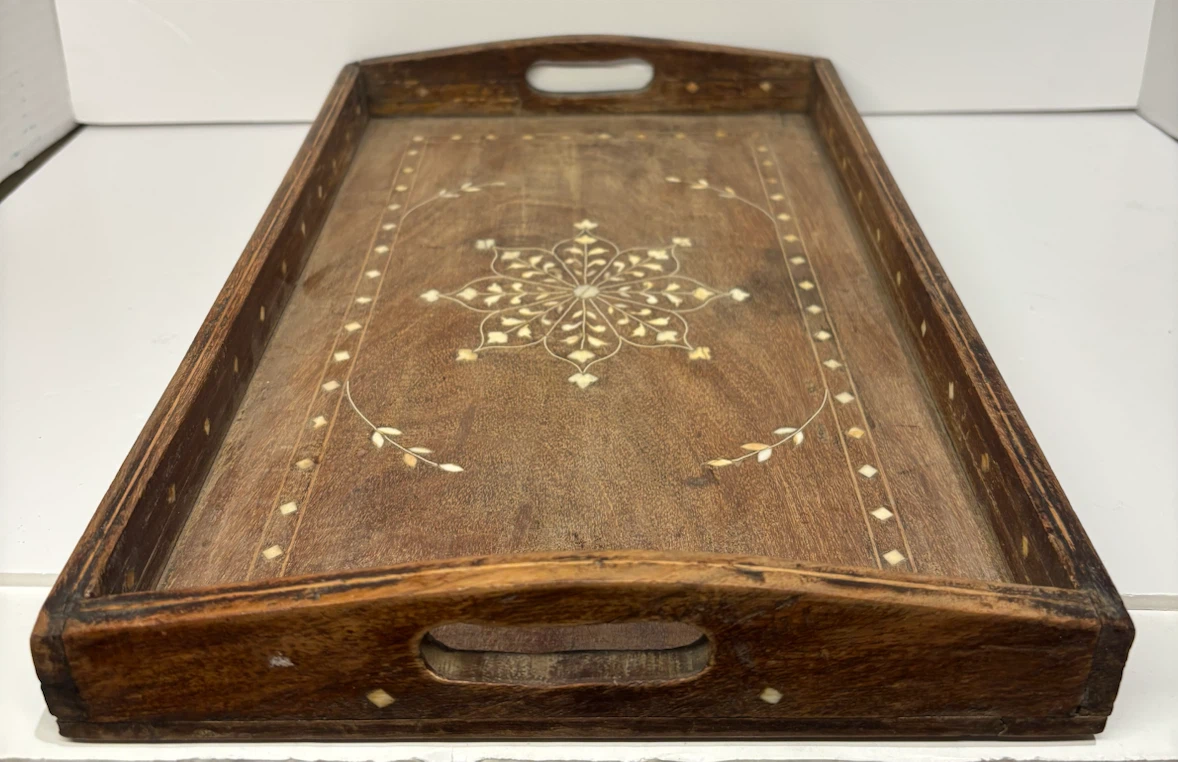 Antique 1940’s Decorative Serving Tray with Inlay - photo 3