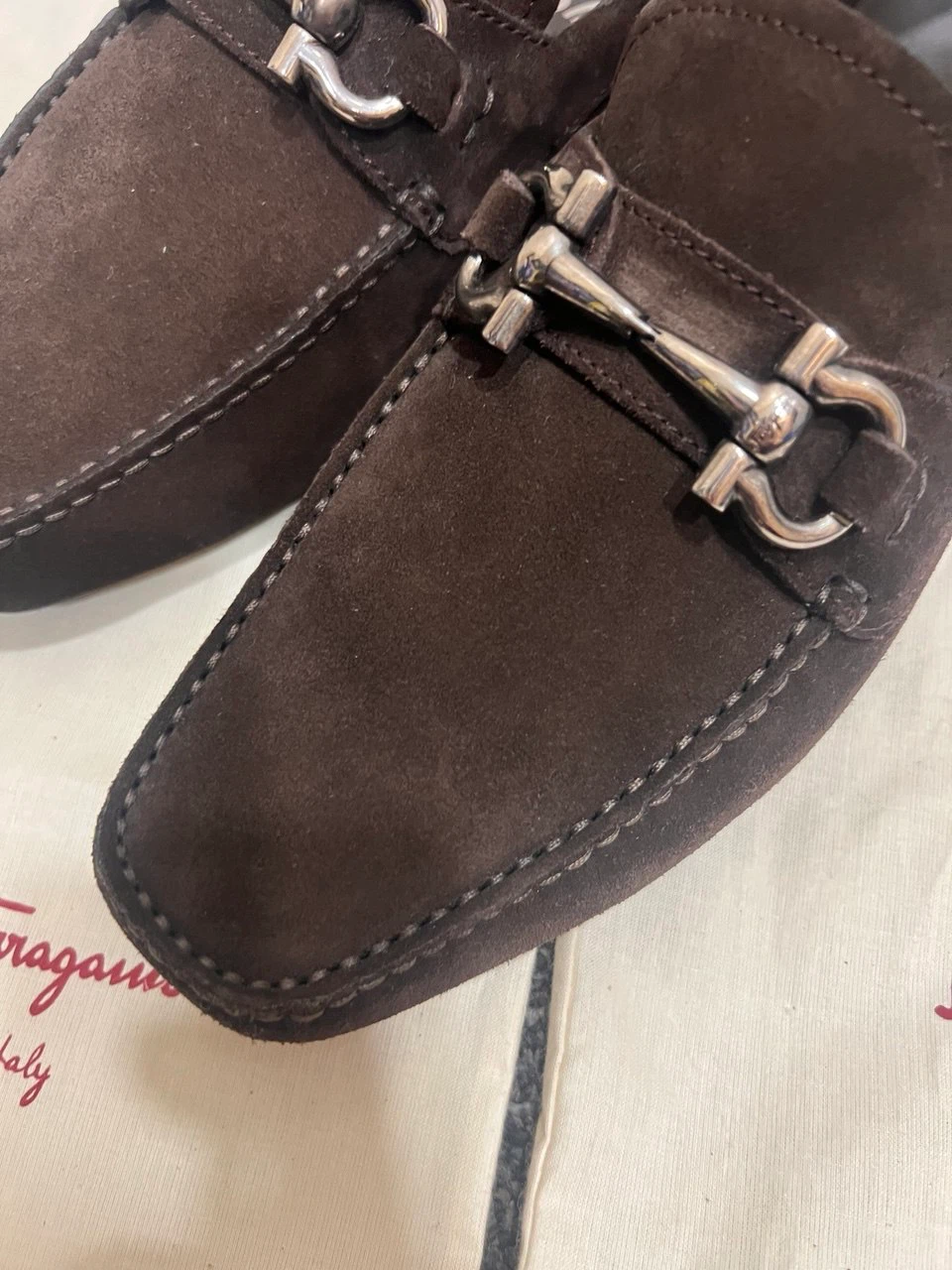 Salvatore Ferragamo Suede Bit Loafers - Brown - photo 2
