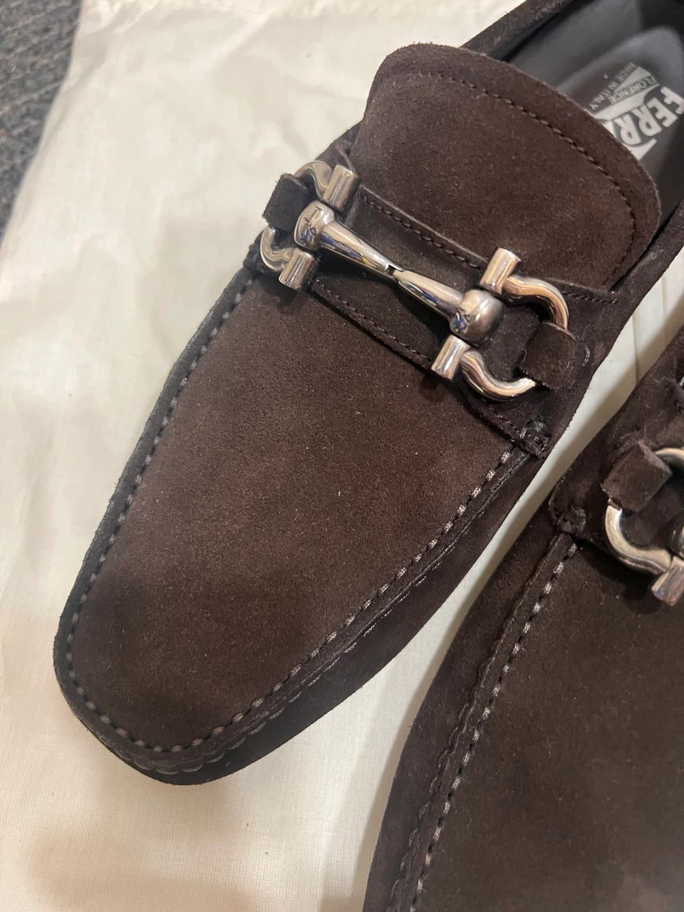 Salvatore Ferragamo Suede Bit Loafers - Brown - photo 4