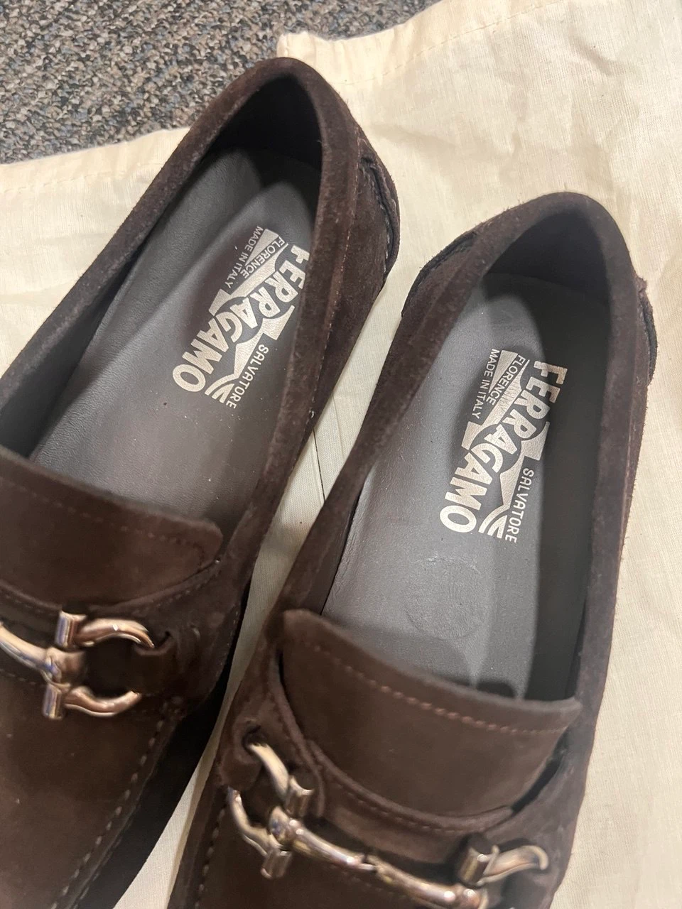 Salvatore Ferragamo Suede Bit Loafers - Brown - photo 5