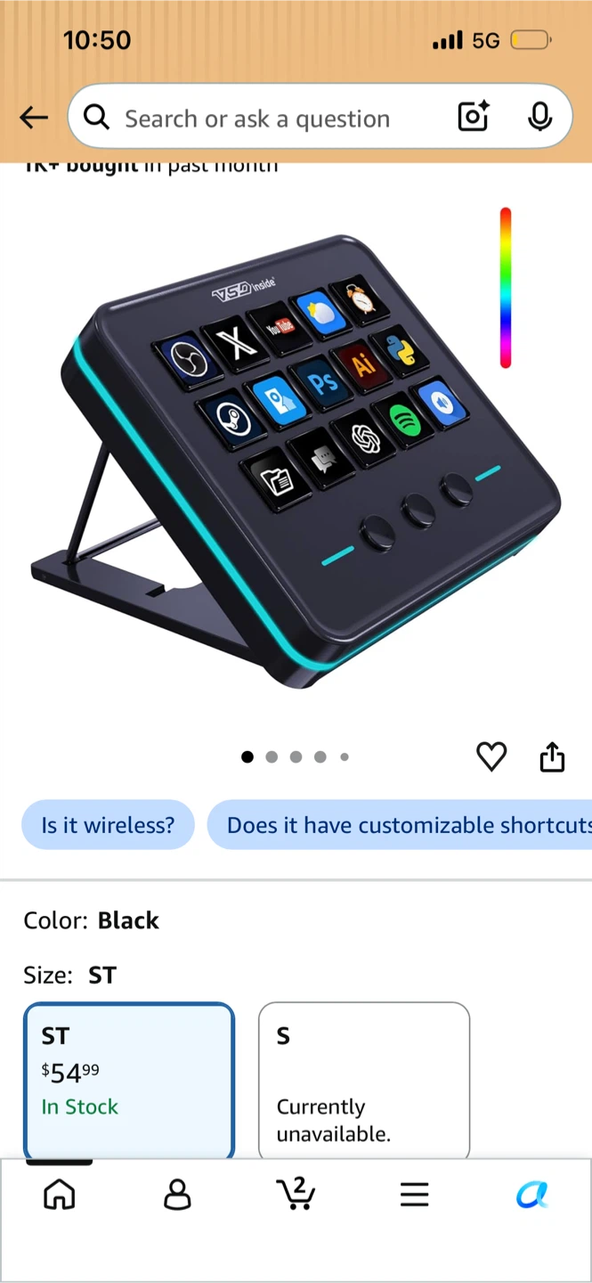 VSD Inside Stream Deck Controller - Black