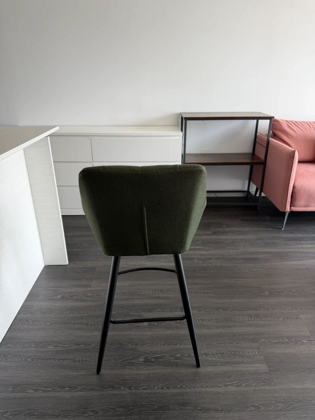 Green Upholstered Bar Stool