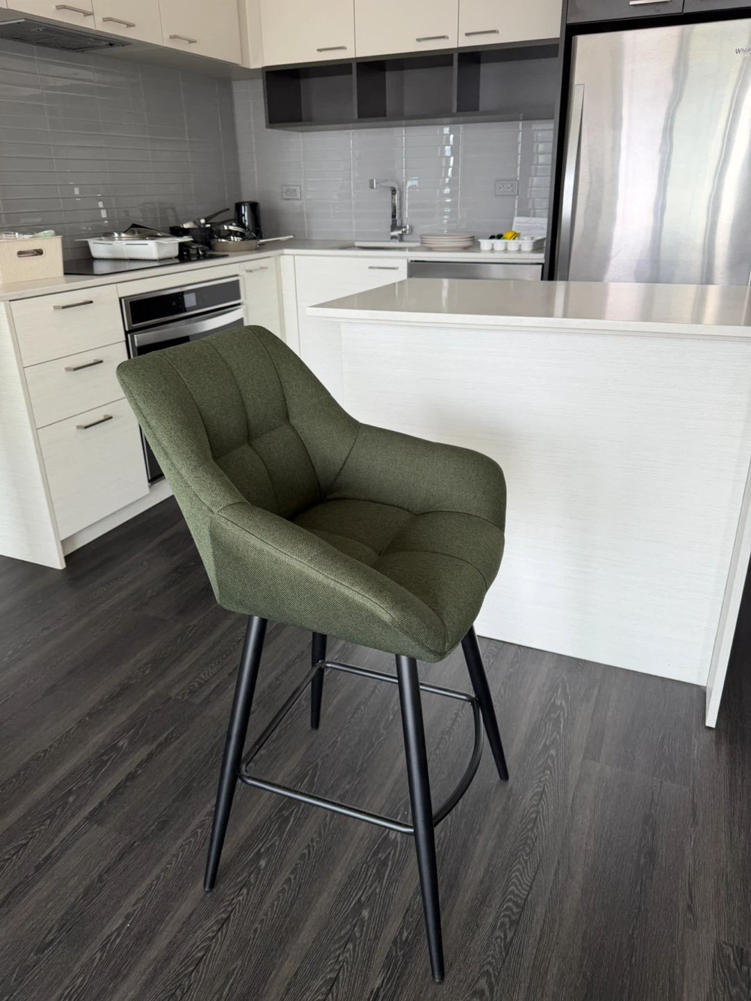 Green Upholstered Bar Stool - photo 2