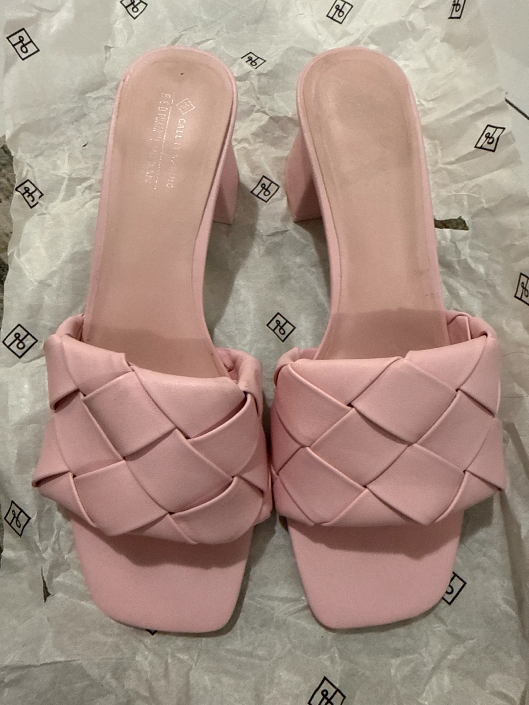 Call It Springs Pink Woven Block Heel Sandals - photo 3