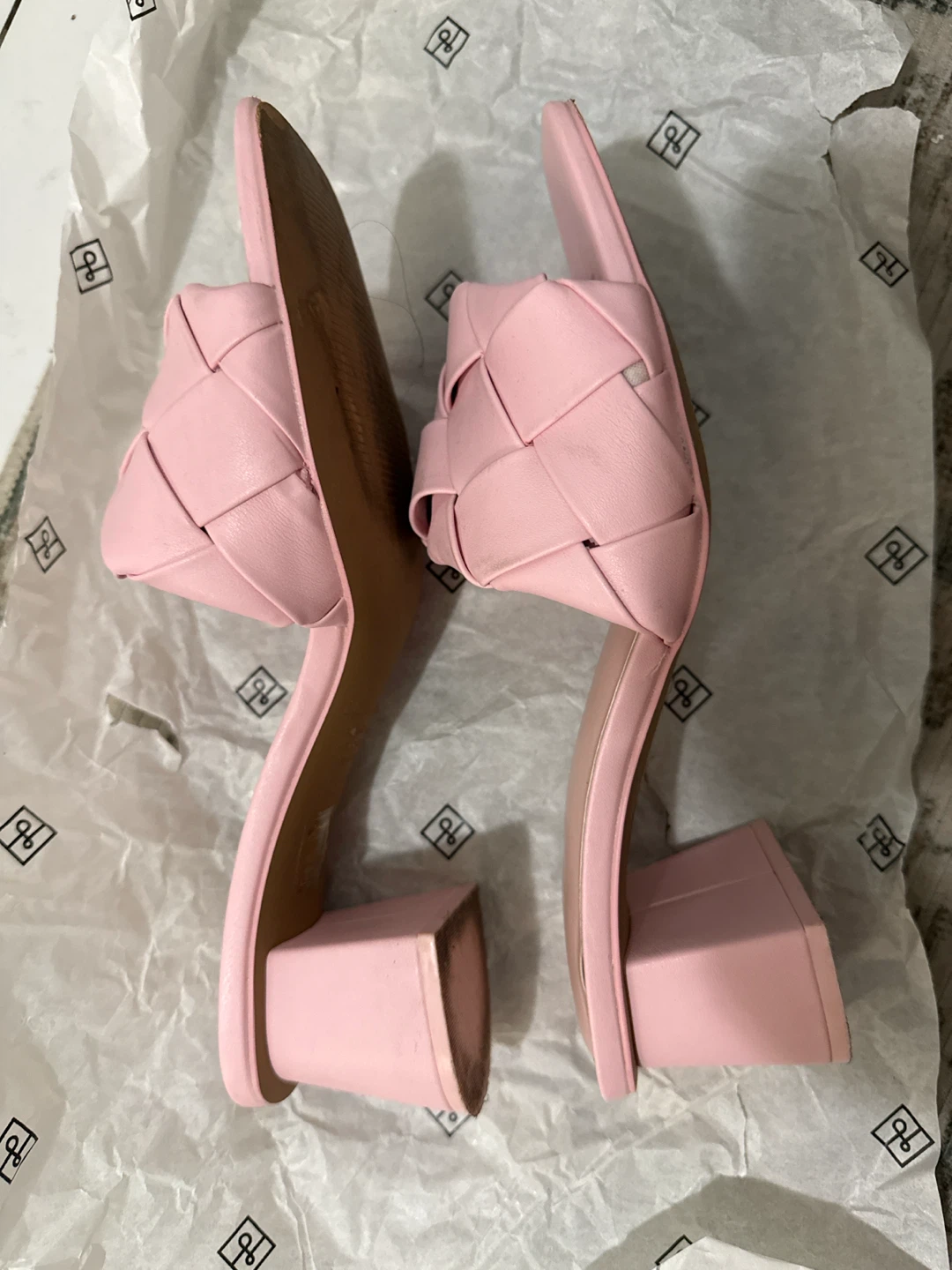 Call It Springs Pink Woven Block Heel Sandals - photo 4