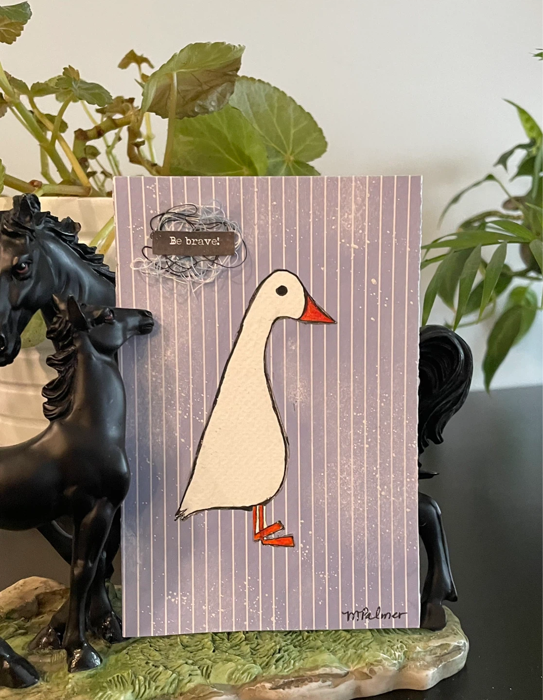 Watercolor/Collage Goose