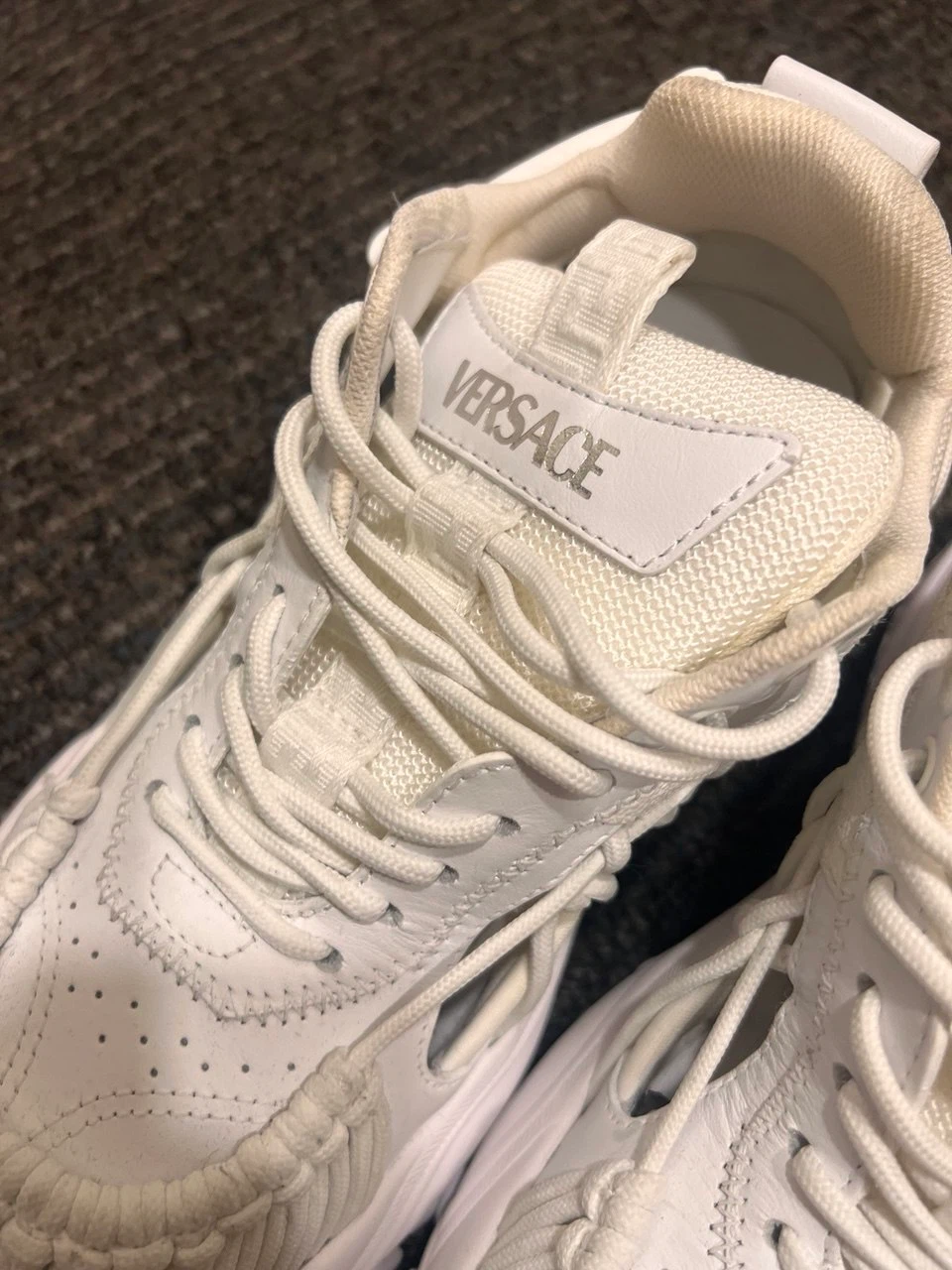 Versace White Leather Sneakers - Size EU 37