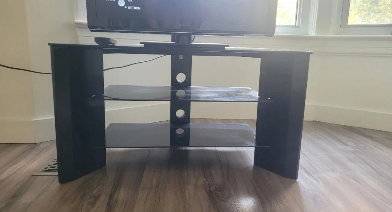 Black 3-Tier TV Stand - photo 2