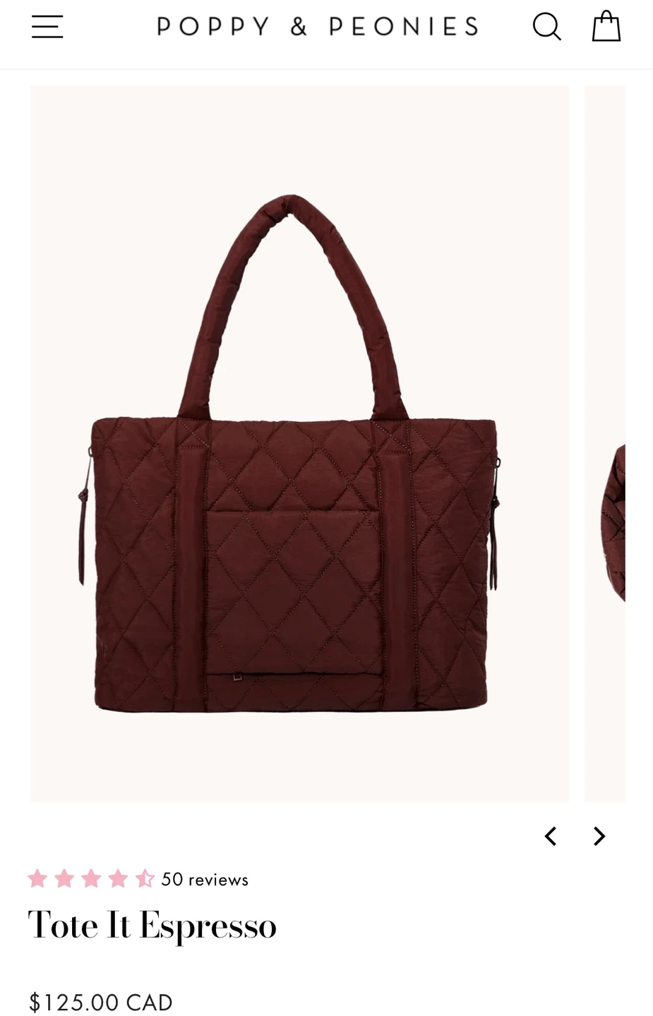 Poppy & Peonies Tote It Espresso Bag - photo 5