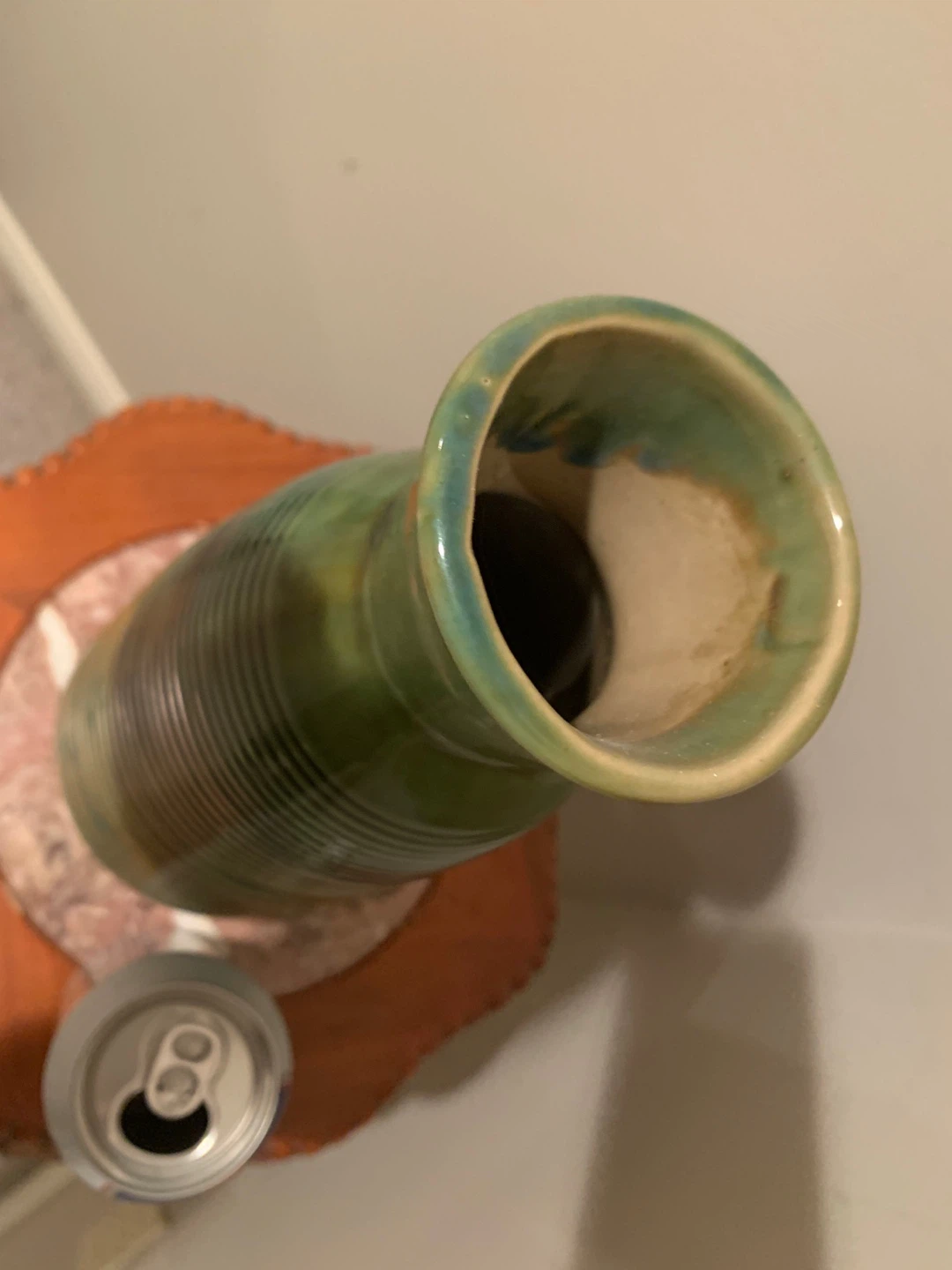 New-Green Ceramic Vase with Ribbed Design - photo 2