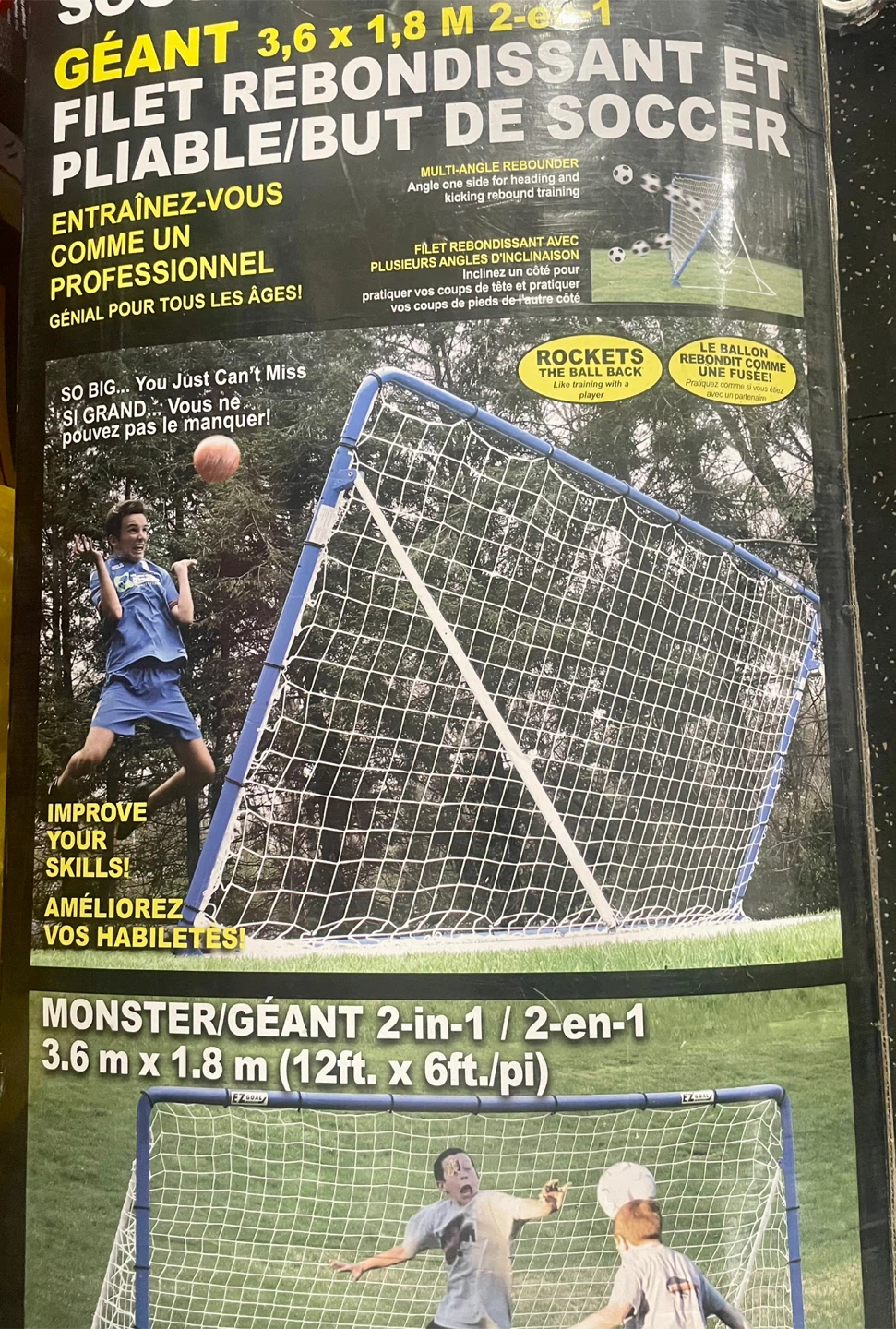 EZ Goal Monster 12’ x 6’ Folding Soccer Goal - photo 3