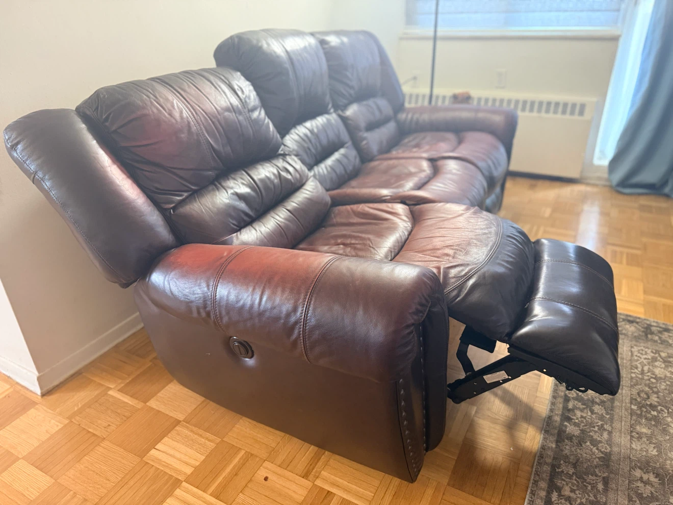 Brown Leather Recliner Sofa
