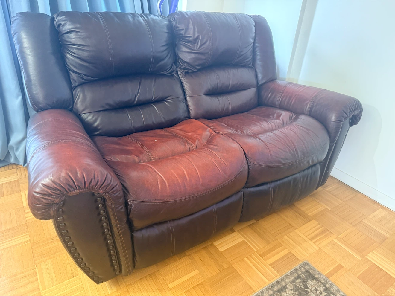 Brown Leather Recliner Sofa - photo 2
