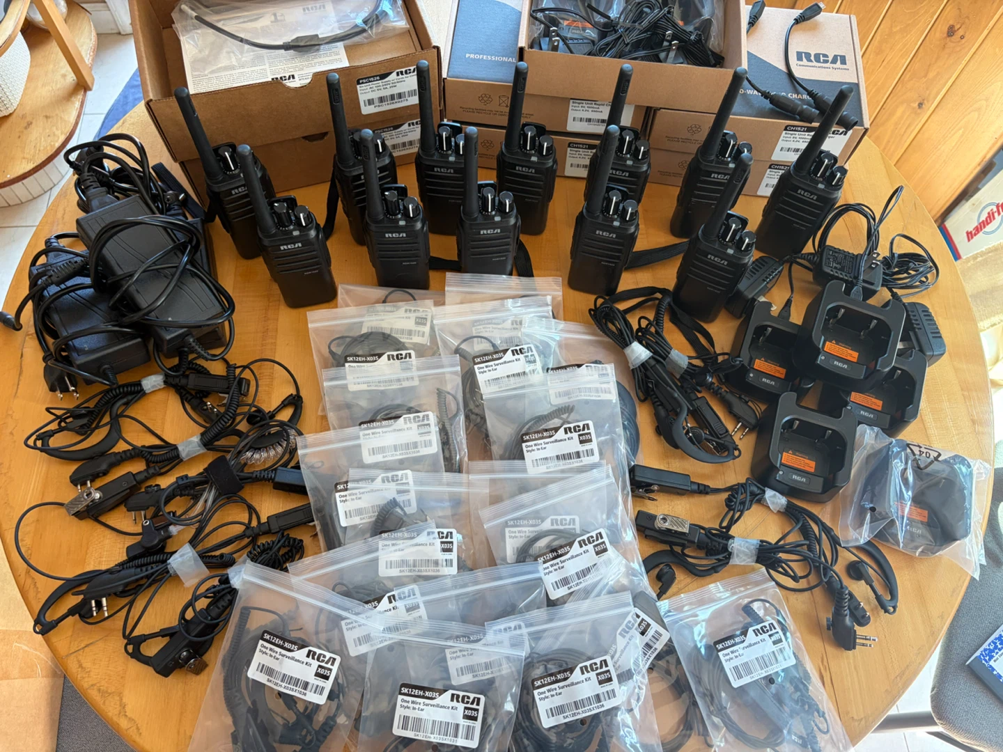 Lot of handheld radios and accessories