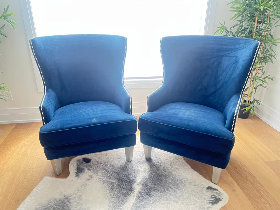 Blue Velvet Accent Chairs