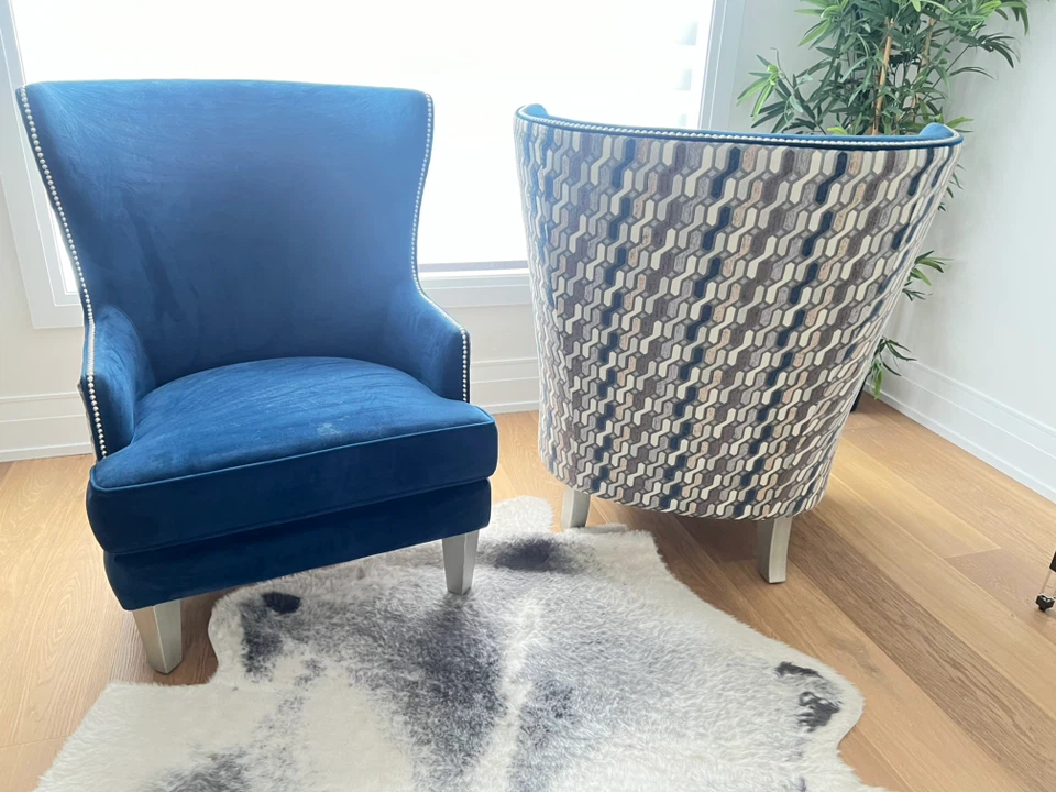 Blue Velvet Accent Chairs - photo 2