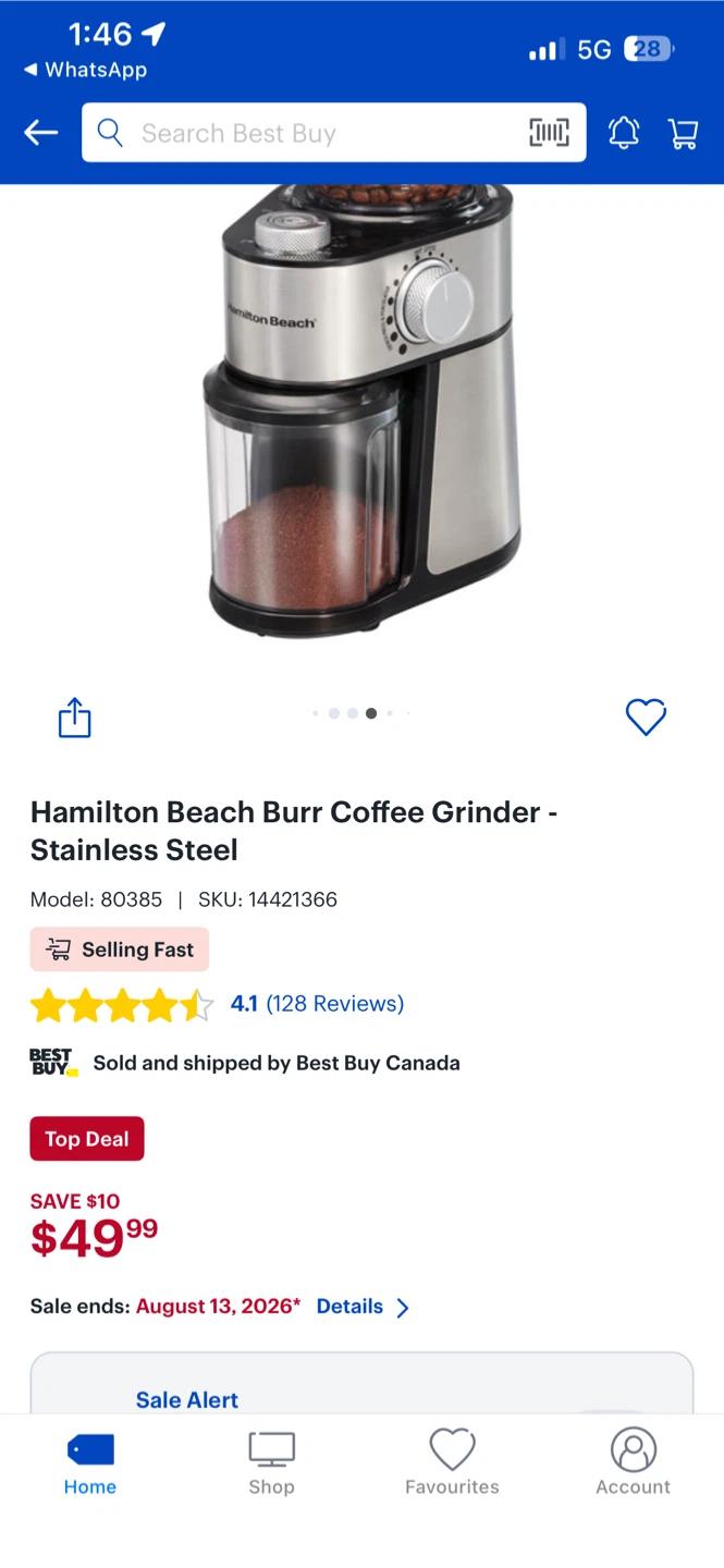 Hamilton Beach Burr Coffee Grinder - Stainless Steel - photo 4