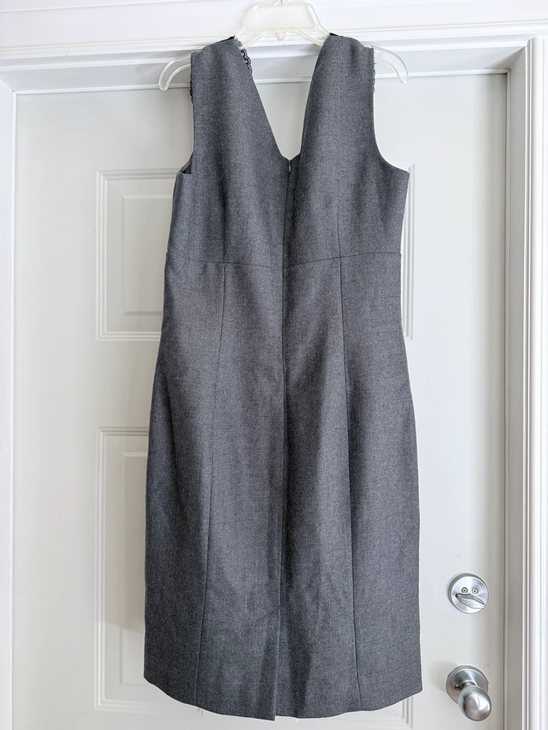 Valentino Grey Sheath Dress with Black Lace - photo 4