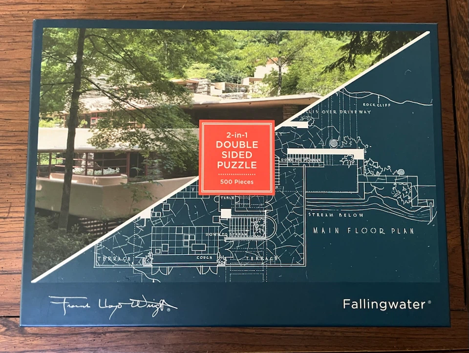 Double-Sided Puzzle: Fallingwater Frank Lloyd Wright