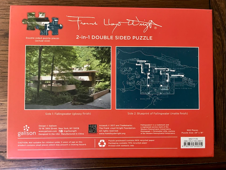 Double-Sided Puzzle: Fallingwater Frank Lloyd Wright - photo 2