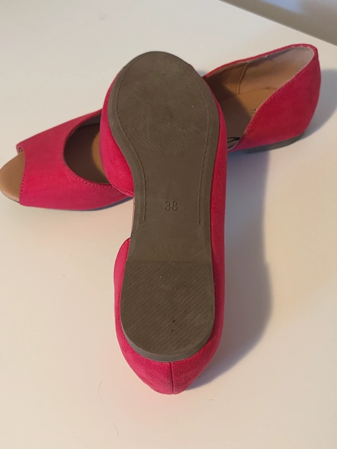 Women's Hot Pink Peep-Toe Flats - photo 2
