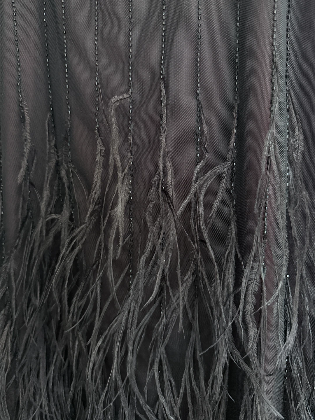 BCBGMAXAZRIA Black Feather Beaded Dress - photo 2