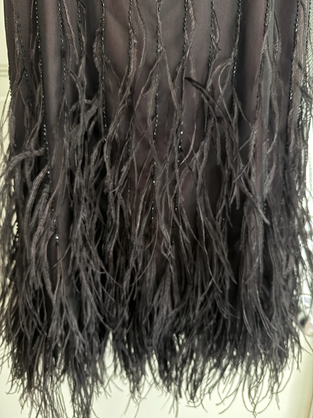 BCBGMAXAZRIA Black Feather Beaded Dress - photo 3