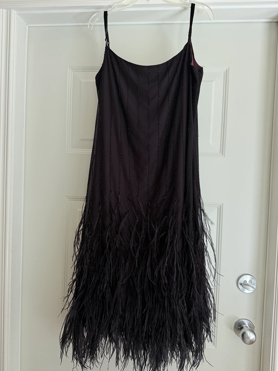 BCBGMAXAZRIA Black Feather Beaded Dress - photo 4