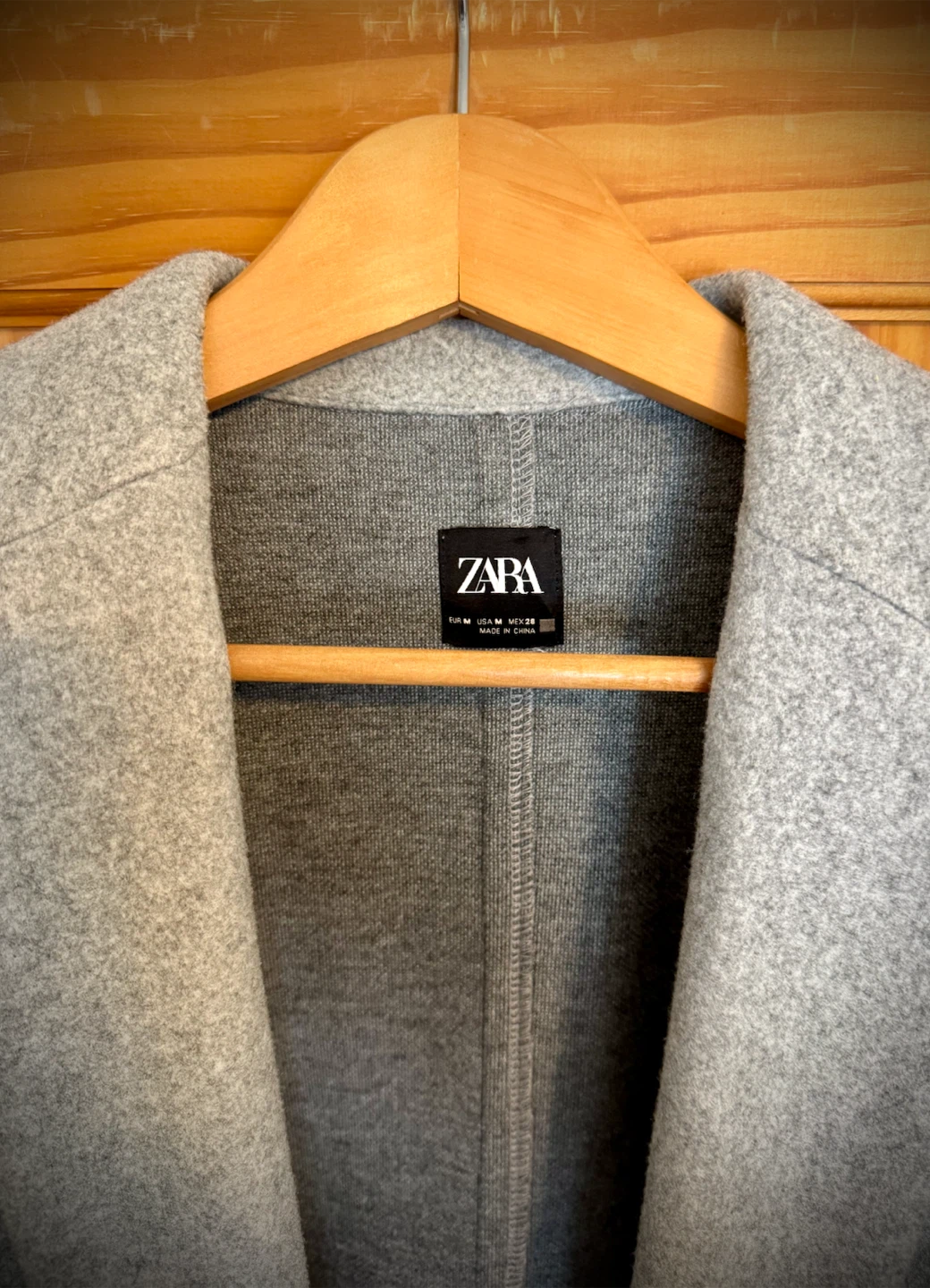 Zara Grey Long Coat – Women’s Medium – Like New - photo 2