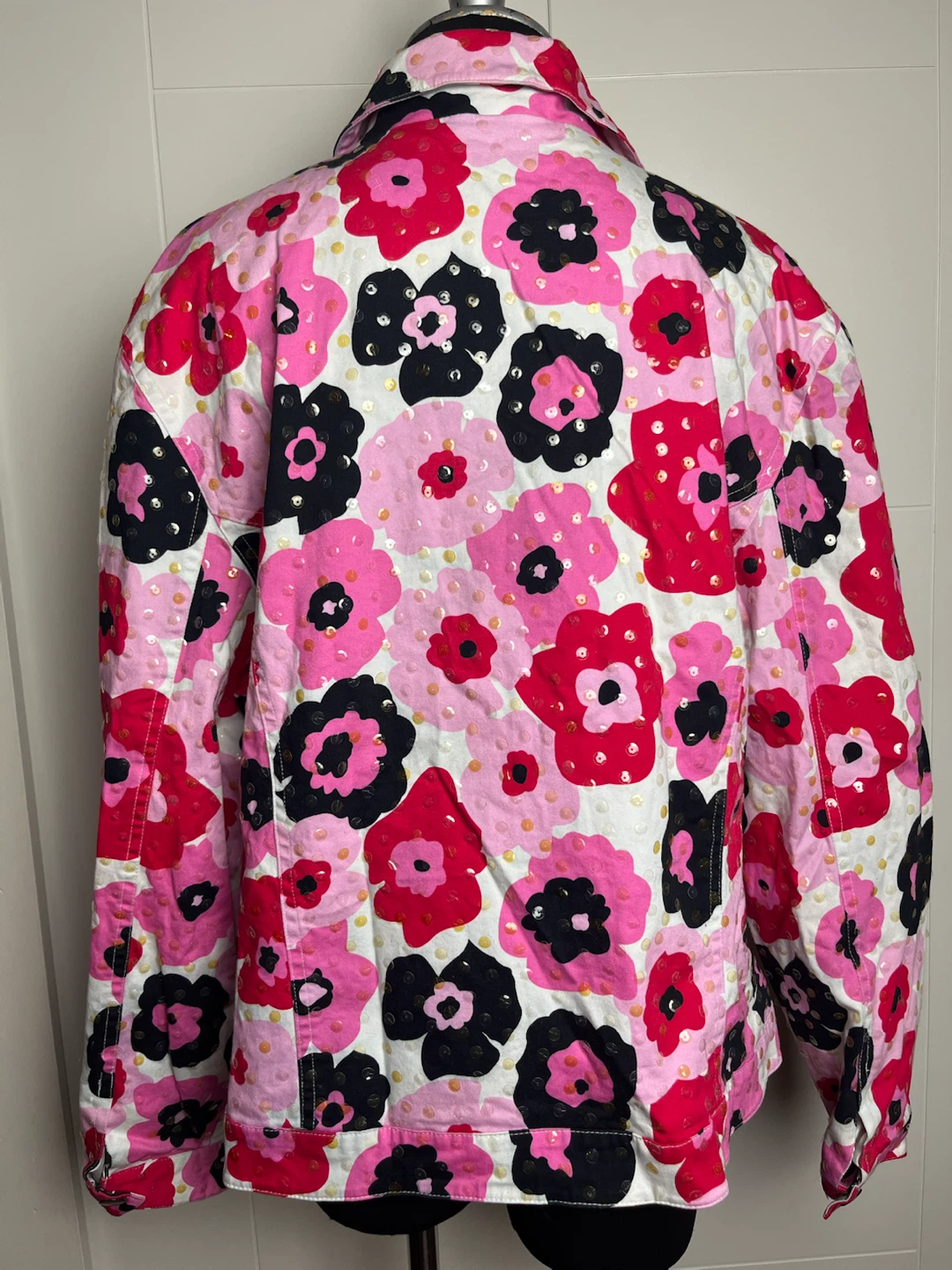 REDD JEANS Floral Sequin Denim Jacket Size 14 - photo 2