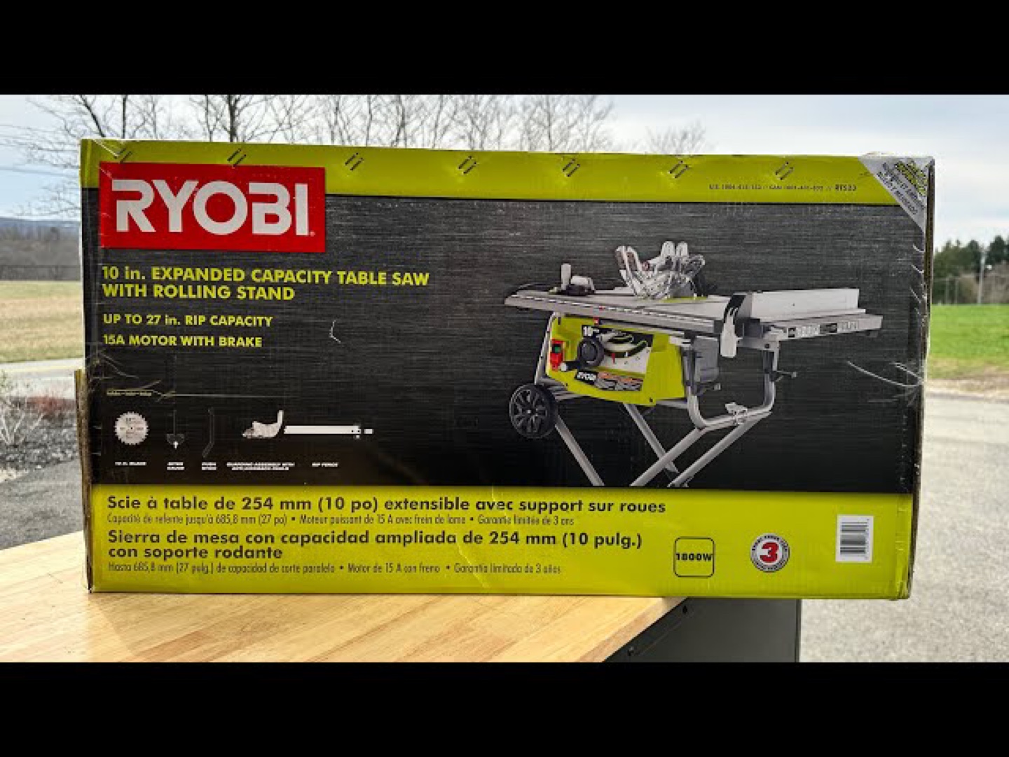 RYOBI 15 Amp 10-inch Expanded Table Saw Stand Sealed in Box