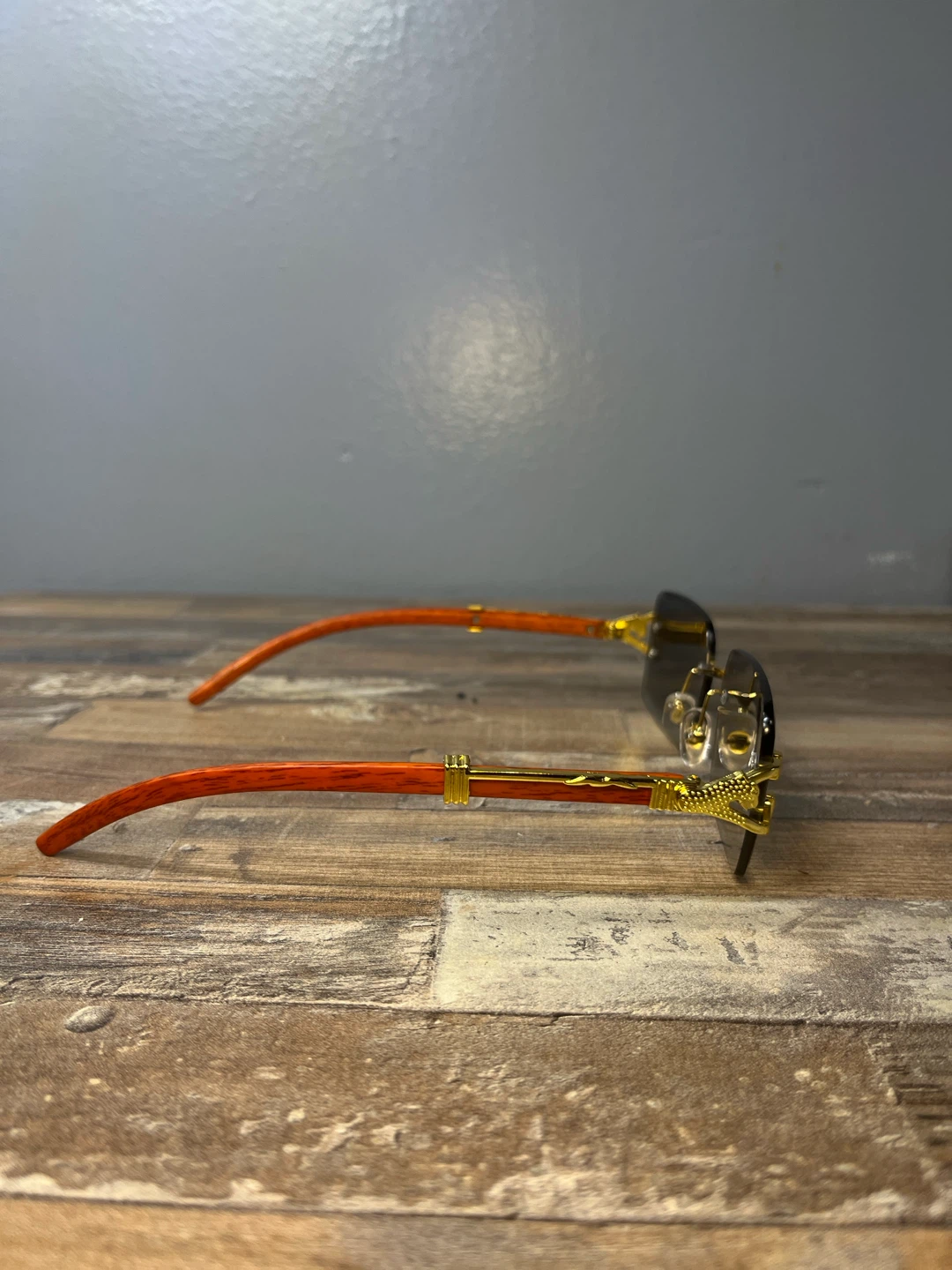Cartier Rimless Sunglasses with Red Temple Accents - photo 4