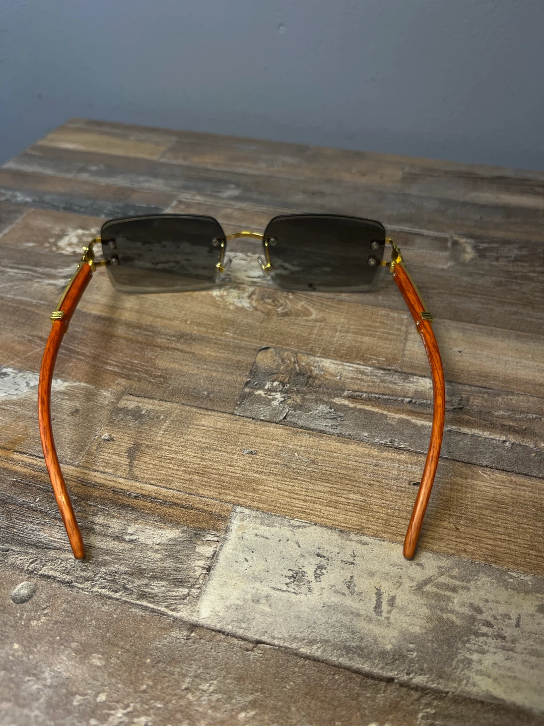 Cartier Rimless Sunglasses with Red Temple Accents - photo 5