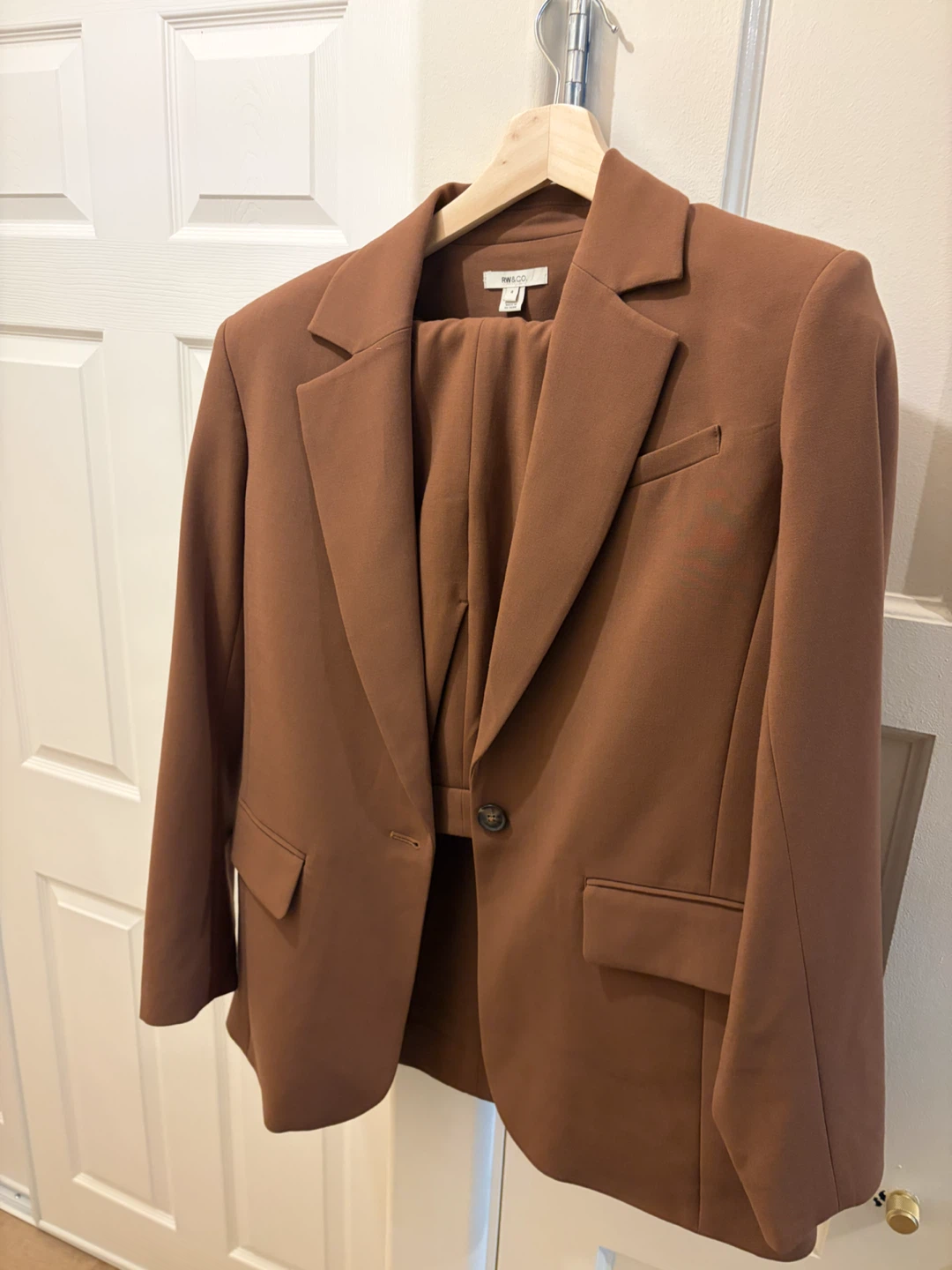 Ladies Brown Blazer and Pants Set