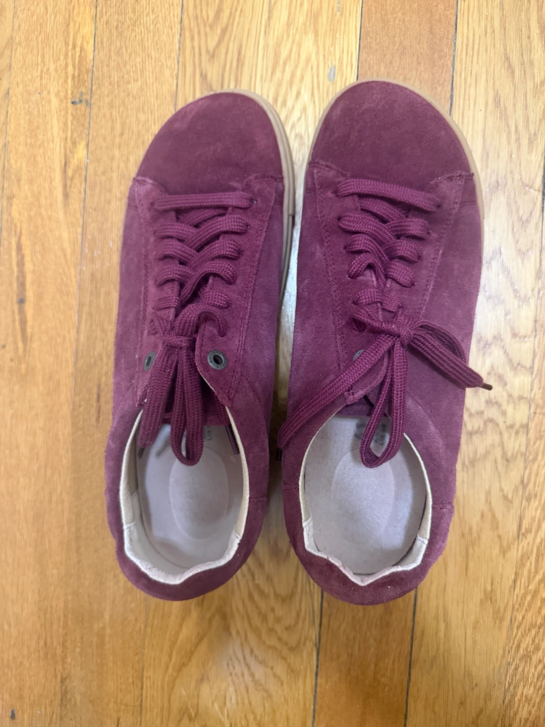 Birkenstock Burgundy Suede Sneakers Unisex