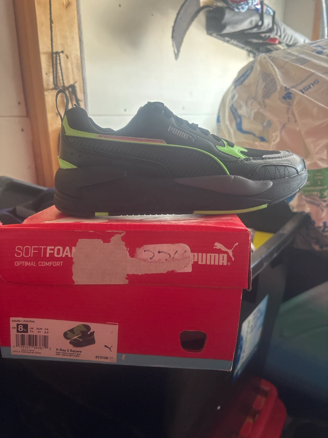 Puma X-Ray 2 Square Sneakers Black/Neon Green - photo 2
