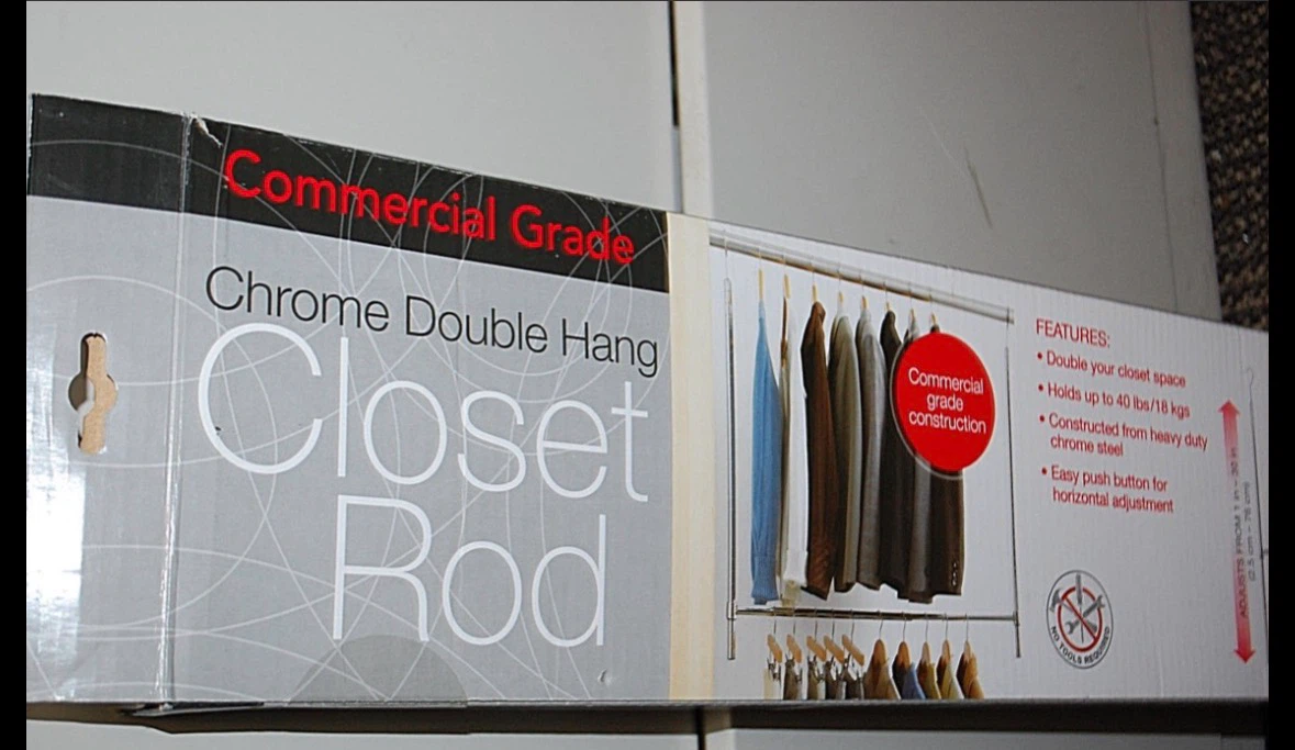 Commercial Grade Chrome Double Hang Closet Rod - photo 4