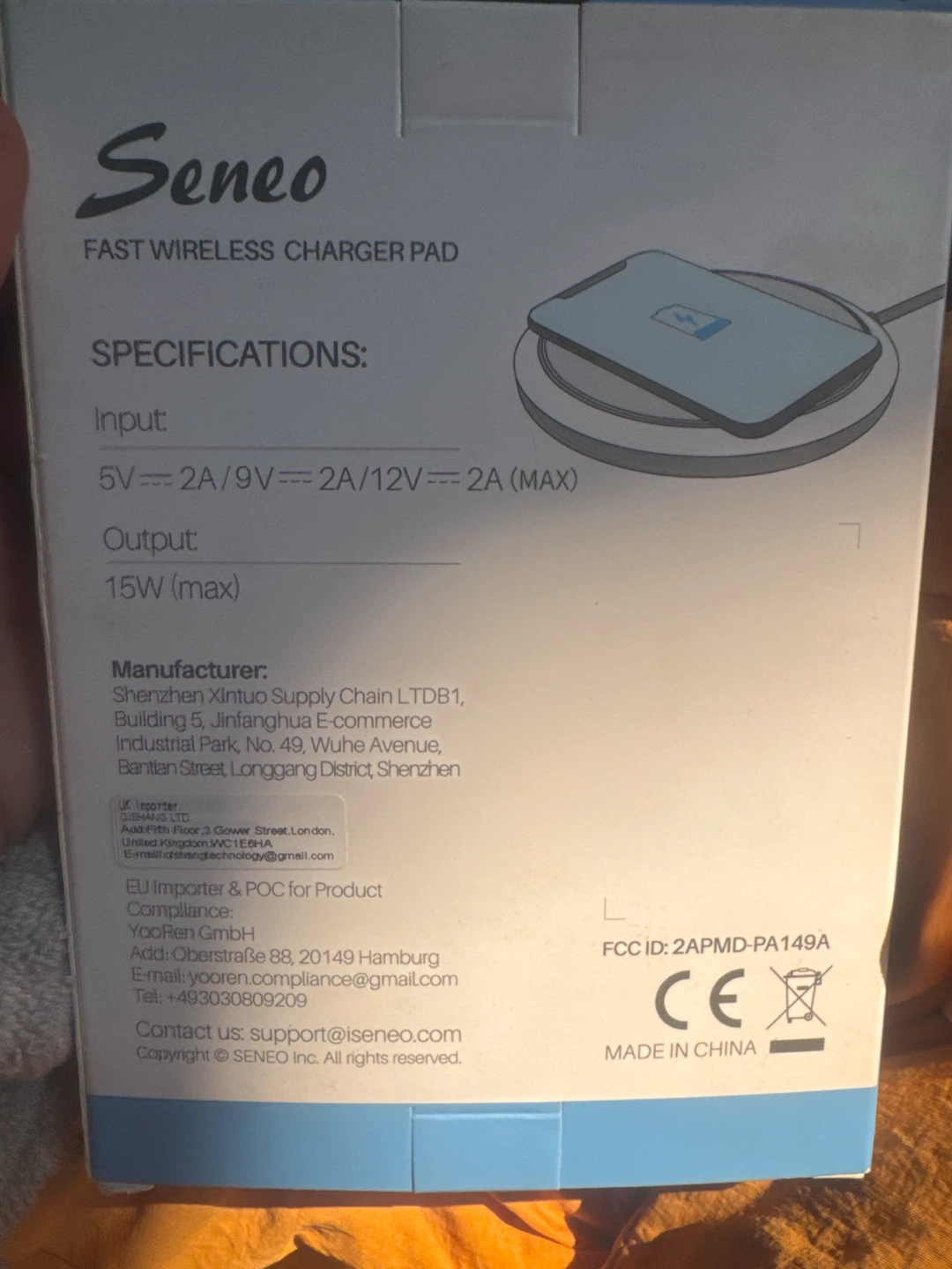 Seneo Fast Wireless Charger Pad 15W - photo 2