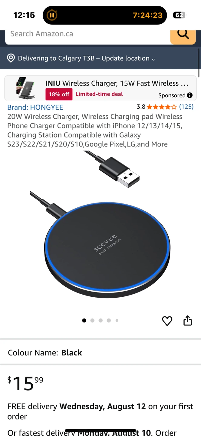 Seneo Fast Wireless Charger Pad 15W - photo 3