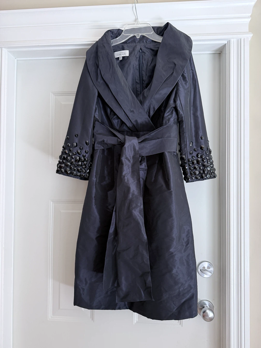 Rickie Freeman for Teri Jon navy blue  Beaded Dress