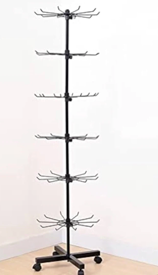 Black Rotating Display Stand with Wheels